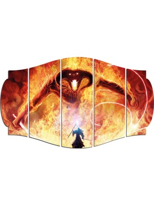 Renkselart Yüzüklerin Efendisi Gandalf Balrog Mdf TABLO-3039 (Model C)