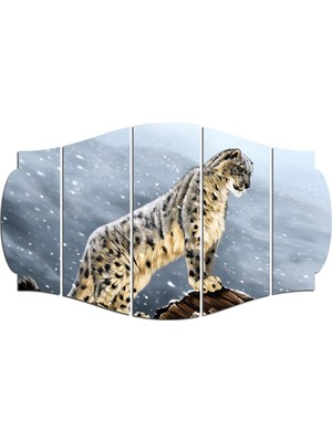 Renkselart Beyaz Leopar Mdf TABLO-3491 (Model C)