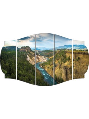 Renkselart Nehir Orman Manzarası Mdf TABLO-3342 (Model C)