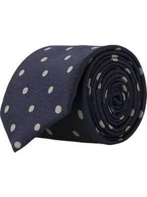 ALTINYILDIZ CLASSICS Erkek Lacivert-Bej Desenli Klasik Su Geçirmez Nano Kravat