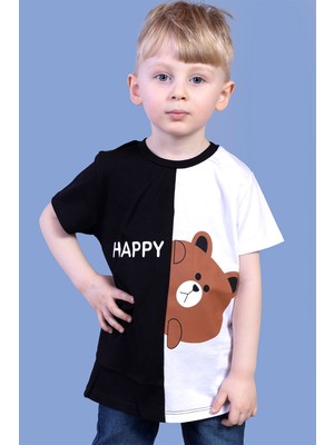 Toontoy Kids Toontoy Erkek Çocuk Iki Renkli Ayıcık Baskılı Tişört