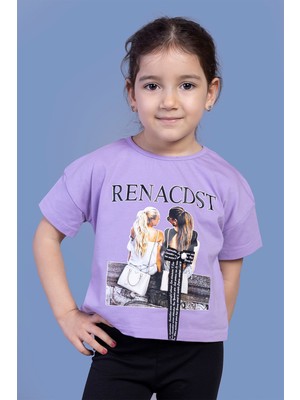 Toontoy Kids Toontoy Kız Çocuk Dijital Baskılı Arkası Detaylı Tişört