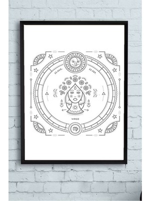 Postermanya Başak Burcu Tasarım Çerçeveli Tablo 3