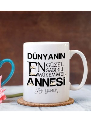Hediye Zengini Kişiye Özel Dünyanın En Güzel Annesi Tasarımlı Beyaz Kupa Bardak