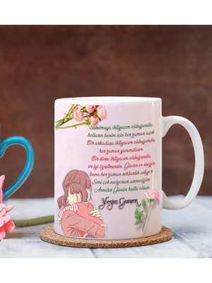 Hediye Zengini Kişiye Özel Anneler Günün Kutlu Olsun Temalı Beyaz Kupa Bardak