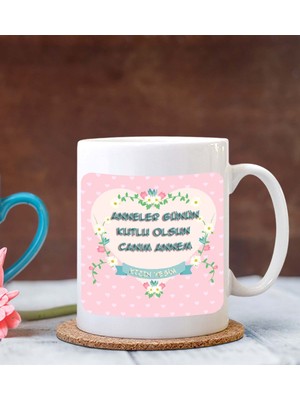 Hediye Zengini Kişiye Özel Anneler Günün Kutlu Olsun 10 Temalı Beyaz Kupa Bardak