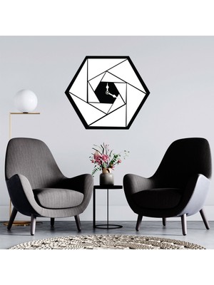 Deko Gonya Altıgen Tasarım  Ahşap Duvar Saati