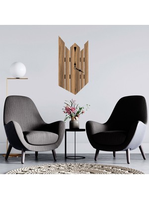 Deko Gonya  Paralel Parçalı Dekoratif Ahşap Duvar Saati