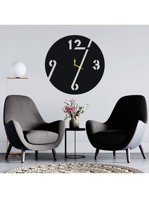 Deko Gonya Çapraz Rakam Temalı Ahşap Duvar Saati