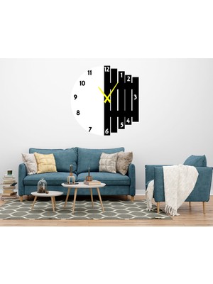 Deko Gonya   Modern Dekoratif Ahşap Duvar Saati
