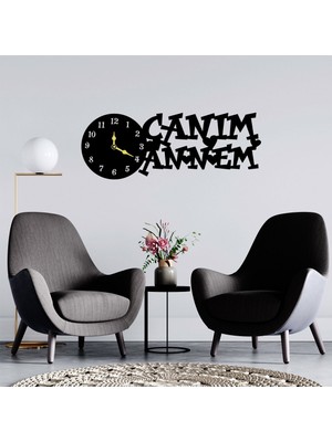 Deko Gonya Canım Annem Temalı Ahşap Duvar Saati
