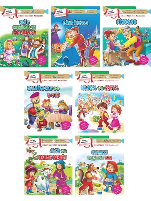 Parıltı Yayınları Çıkartmalı Peri Masalları Serisi - 2+ Yaş - Okul Öncesi - 7 Kitap - Set - Çıkartma - Etkinlik