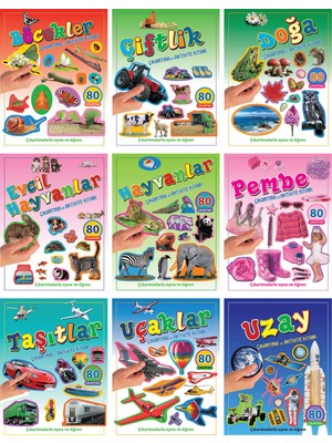 Parıltı Yayınları Çıkartma ve Aktivite Kitabı Serisi - 4+ Yaş - Okul Öncesi - 9 Kitap - Set -çıkartma - Etkinlik - Aktivite