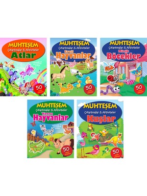 Parıltı Yayınları Muhteşem Çıkartmalar ve Aktiviteler Serisi 5 Kitap - 3+ Yaş - Okul Öncesi - 5 Kitap - Set - Çıkartma - Etkinlik - Bulmaca