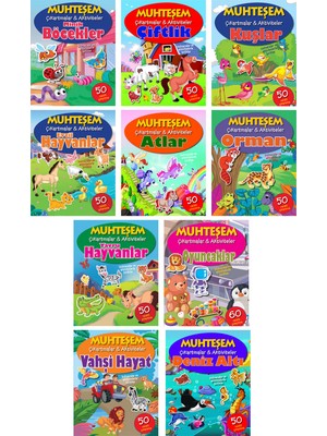 Parıltı Yayınları Muhteşem Çıkartmalar ve Aktiviteler Serisi 10 Kitap(1.set) - 3+ Yaş - Okul Öncesi - 10 Kitap - Set - Çıkartma - Etkinlik - Bulmaca