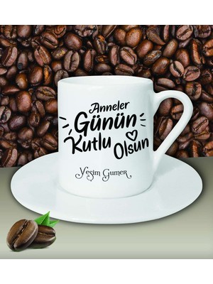 Hediye Zengini Kişiye Özel Anneler Günün Kutlu Olsun 3 Tema Beyaz Kahve Fincanı