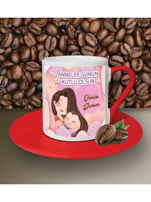 Hediye Zengini Kişiye Özel Anneler Günün Kutlu Olsun 15 Tasarımlı Kahve Fincanı