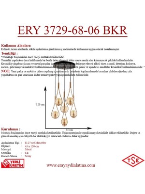 Eray Aydınlatma Ery 3729-68-06 Bakır Renk Modern Avize