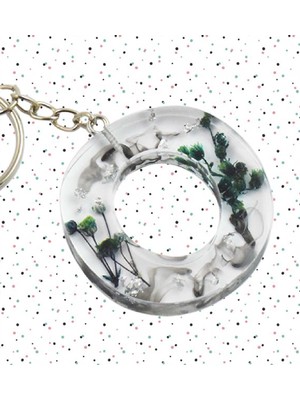 Hediye Zengini Isme Özel O Harfi Temalı Flower Paint Tasarımlı Anahtarlık | Epoksi Döküm Anahtarlık