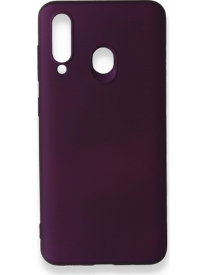 Nevarium Samsung Galaxy M40 Kılıf Yumuşak Dokulu Silikon Mürdüm
