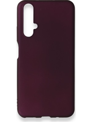 Nevarium Huawei Nova 5t Kılıf Yumuşak Dokulu Silikon Mürdüm