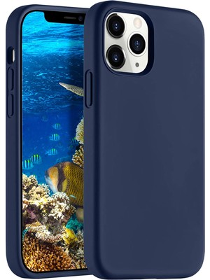 Apple iPhone 12 Pro Kılıf Liquid Lansman Silikon Petrol Mavisi