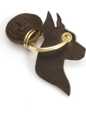 Ca-Leather Deri Doberman Anahtarlık Kahverengi
