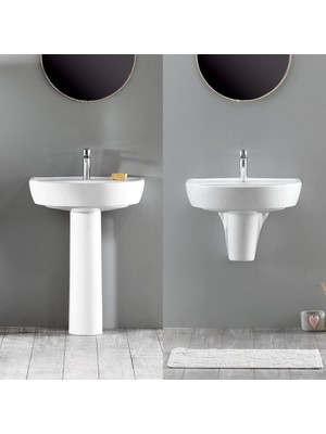 Turkuaz Bella Banyo Lavabo 35*45 cm Kolon Ayaklı