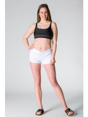 My Sea Kadın Deniz Şortu Düz Desen Nefes Alabilir Kumaş ile Spor Tarzı