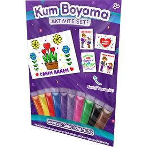 Renkli Çiçekler Anneler Günü Özel Kum Boyama Aktivite Seti