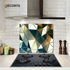 Lüks Kristal | Cam Ocak Arkası Koruyucu | 52cm x 60cm
