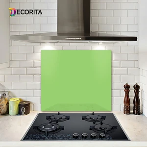 Düz Renk - Neon Yeşil | Cam Ocak Arkası Koruyucu | 52cm x 60cm