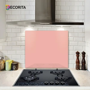 Düz Renk - Somon | Cam Ocak Arkası Koruyucu | 52cm x 60cm