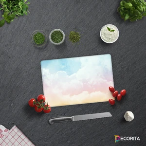 Renkli Bulutlar | Cam Kesme Tahtası - Cam Kesme Tablası | 20 cm x 30 cm