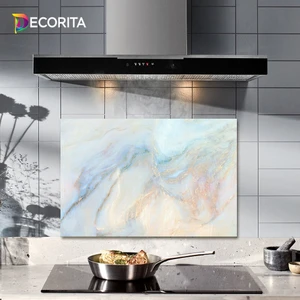 Supreme Mermer Görünümlü | Cam Ocak Arkası Koruyucu | 40cm x 60cm