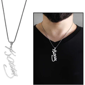 DAVİD BLACK Atatürk İmzalı Lazer Kesim 925 Ayar Gümüş Kolye