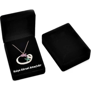 Siyah Kadife Kolye Küpe Kutusu