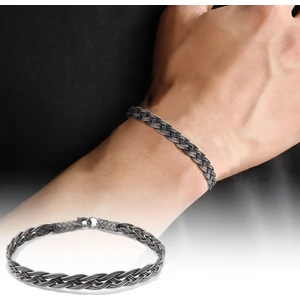 DAVİD BLACK 1000 Ayar Gümüş Kazaz El Örmesi Bileklik - 1