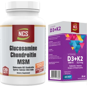 Glucosamine Chondroitin Msm Hyaluronic Acid Boswellia 120 Tablet+Vitamin D3 K2 20 ml