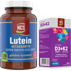 Lutein 15 Mg Astaksantin 12 Mg 120 Tablet+Vitamin D3 K2 20 ml