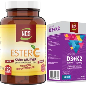 Ester C Vitamini Kara Mürver 120 Tablet+Vitamin D3 K2 20 ml