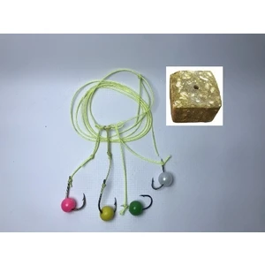 Boncuklu Sazan Yayın Balıklarına Özel Hazır Takım 4 Iğneli Küspeli (5 ad)