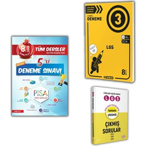 Kolektif Kitap Nar LGS 5'li Deneme + Hız LGS 3'lü Deneme + Editör LGS Tamamı Çözümlü Çıkmış Sorular 3'lü Set