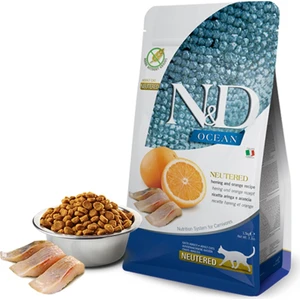N-D Ocean Ringa Balık-Portakal Tahılsız Kısırlaştırılmış Kedi Maması 1,5 kg