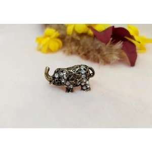 Hd Marketim Otantik Fil Tasarım Kadın Yüzük Swaroski Taşlı Gold Renk Yüzük