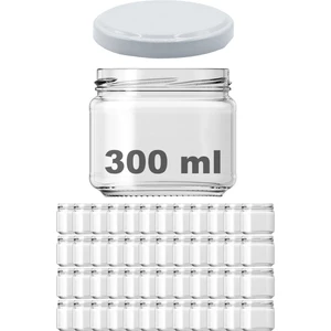 300 cc Kavanoz Metal Beyaz Konserve Kapaklı 300 ml Şeffaf Cam Kavanoz 48 Adet