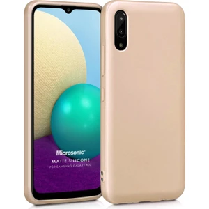 Matte Silicone Samsung Galaxy A02 Kılıf Gold