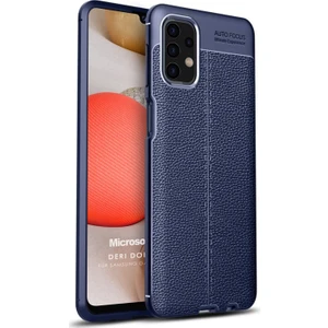 Samsung Galaxy A32 4g Kılıf Deri Dokulu Silikon Lacivert