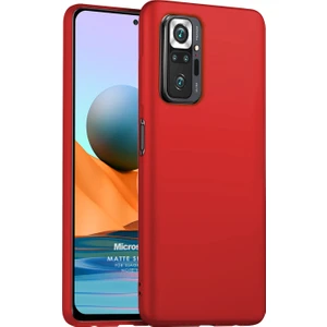 Matte Silicone Xiaomi Redmi Note 10 Pro Kılıf Kırmızı