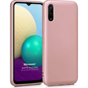 Matte Silicone Samsung Galaxy A02 Kılıf Rose Gold